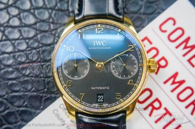 Replica DM IWC Portugieser 7 Days Automatic Black Dial Yellow Gold Case 42 MM Men's Watch